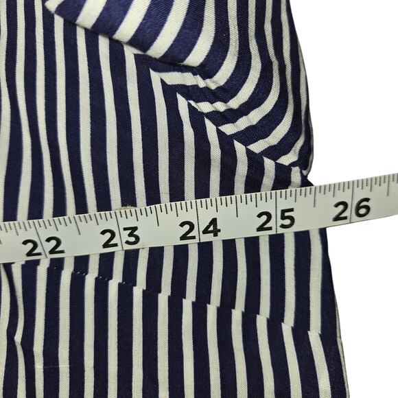 Arna York Collection 18/20 Navy Blue White Striped Button Front Tunic Top Flowy - Picture 8 of 10